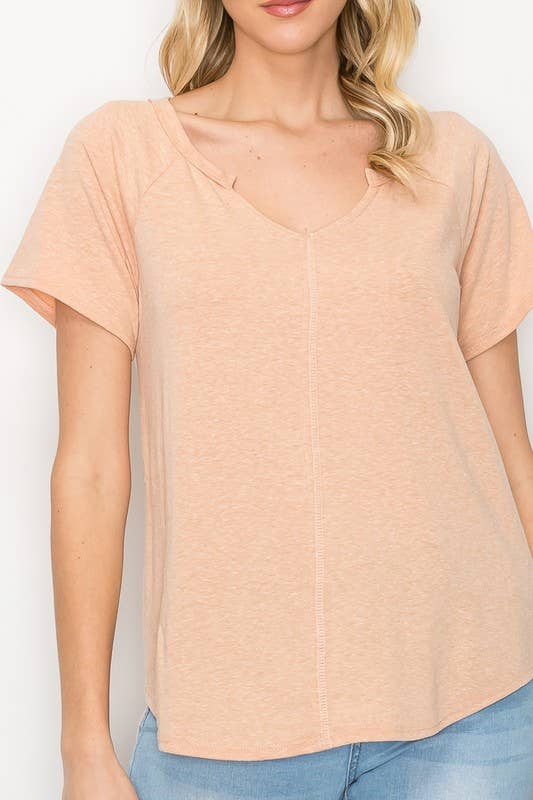 Women's Solid V-Neck Top