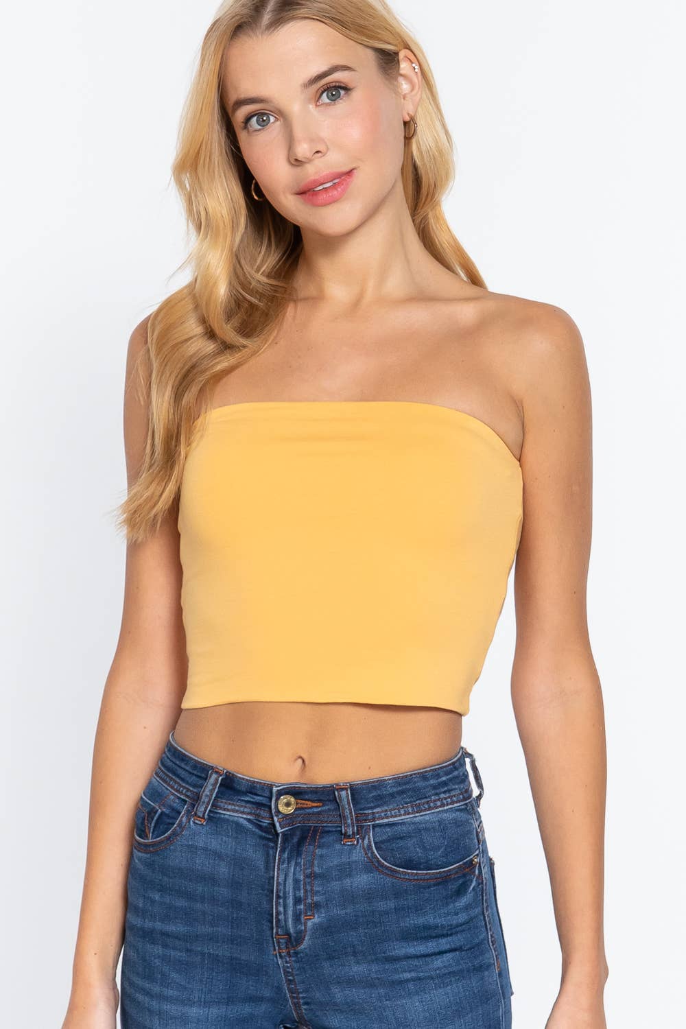 Fitted Crop Tube Cotton Spandex Top