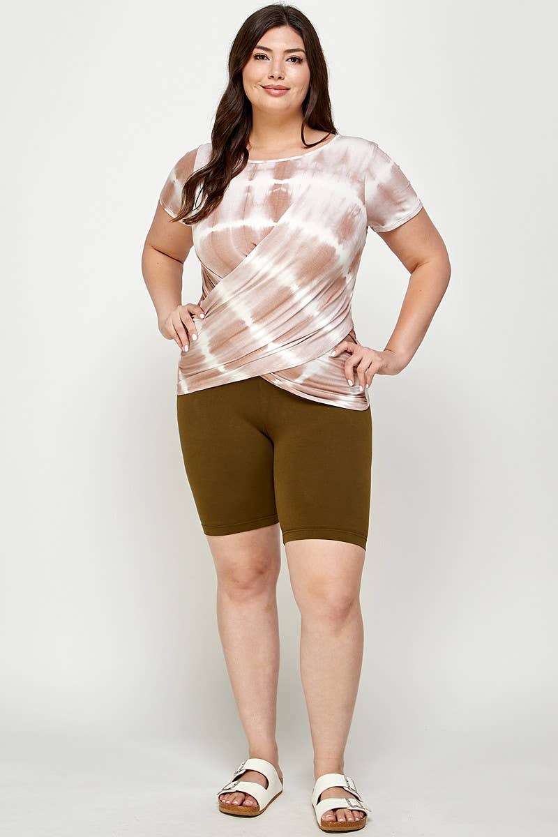 Plus Size Tie Dye Wrap Top