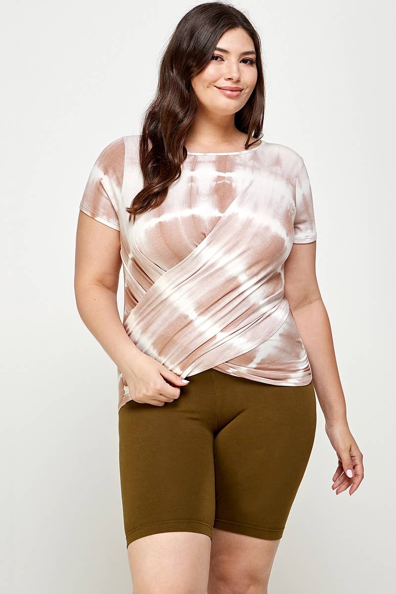 Plus Size Tie Dye Wrap Top