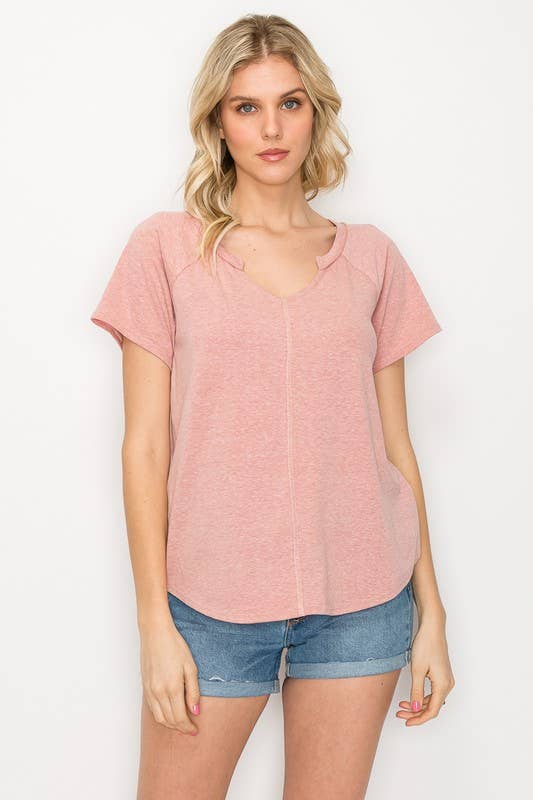 Women's Solid V-Neck Top