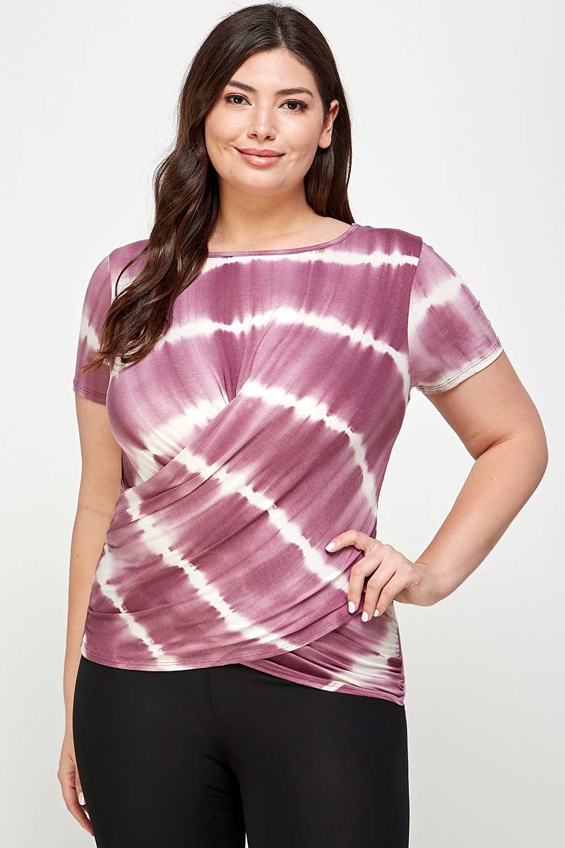 Plus Size Tie Dye Wrap Top