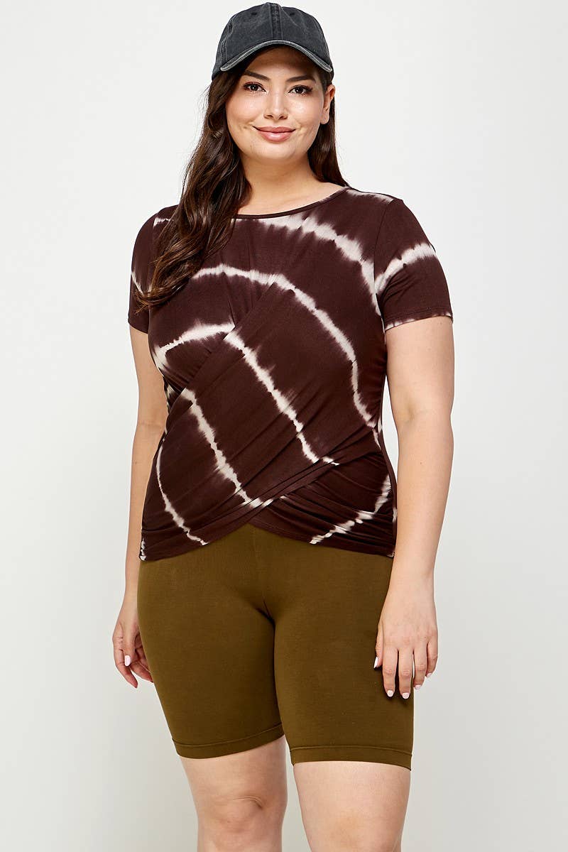 Plus Size Tie Dye Wrap Top