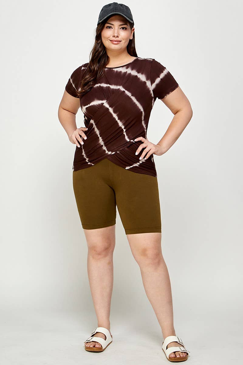 Plus Size Tie Dye Wrap Top
