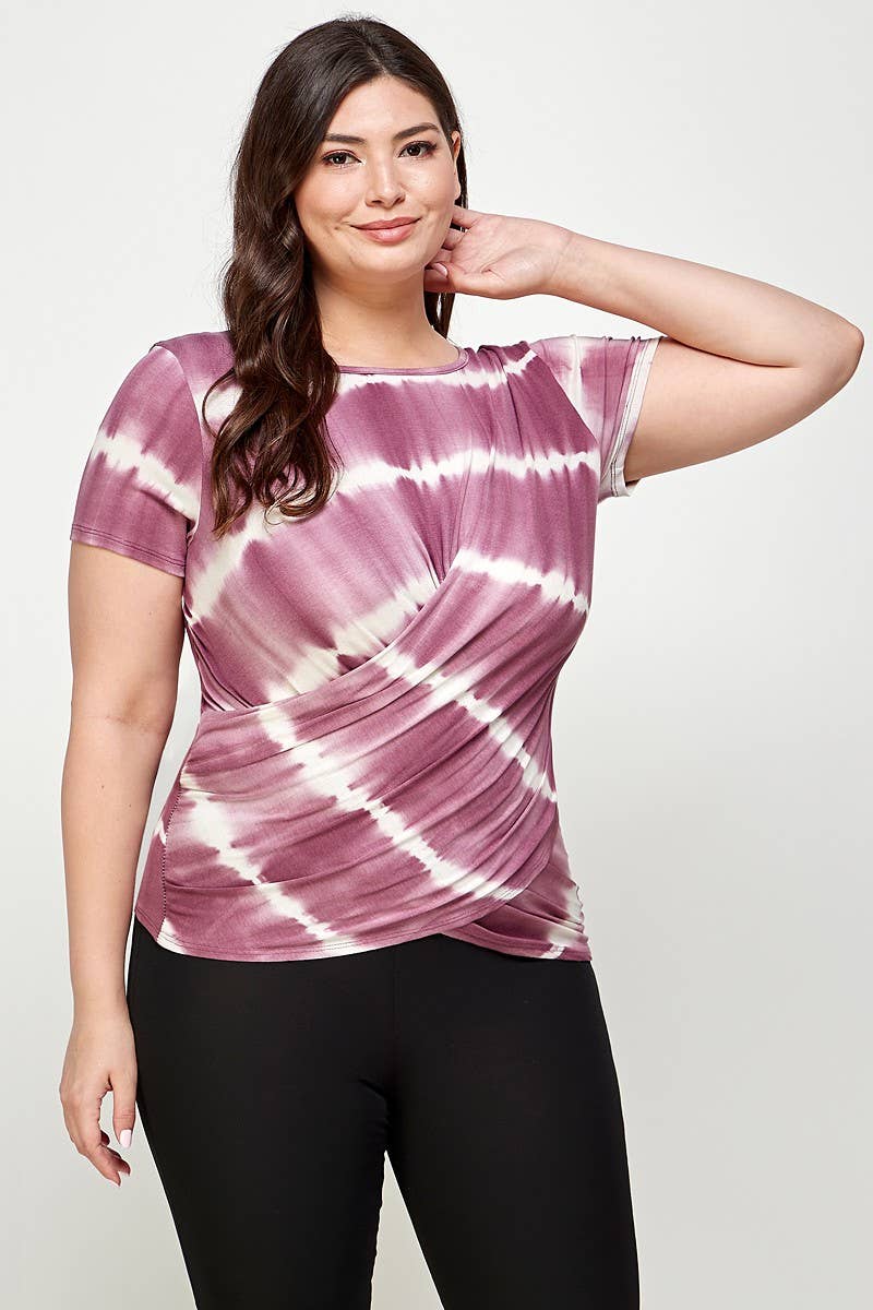 Plus Size Tie Dye Wrap Top