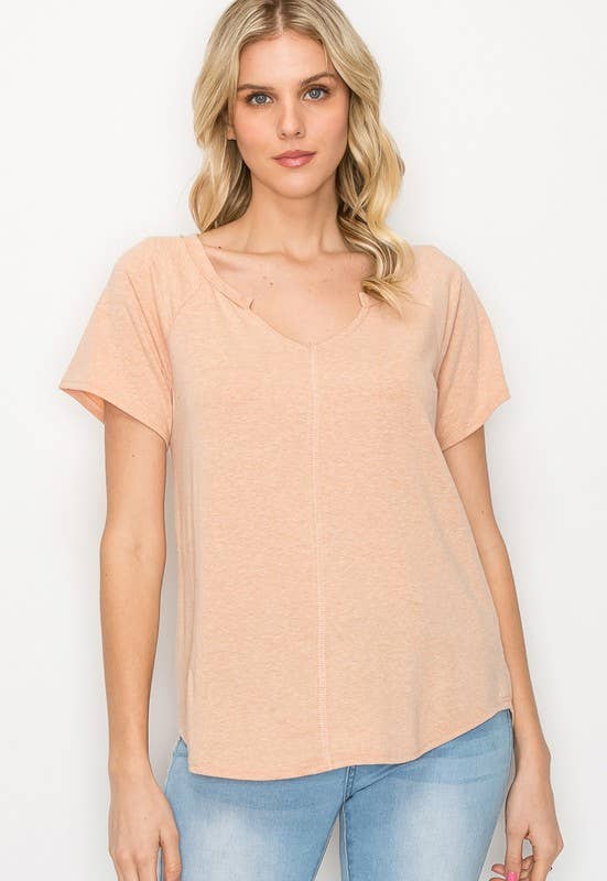 Women's Solid V-Neck Top