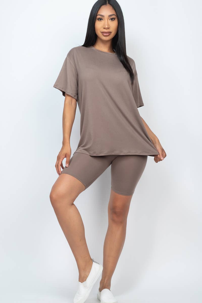 Loose Fit Top & Bike Shorts Set