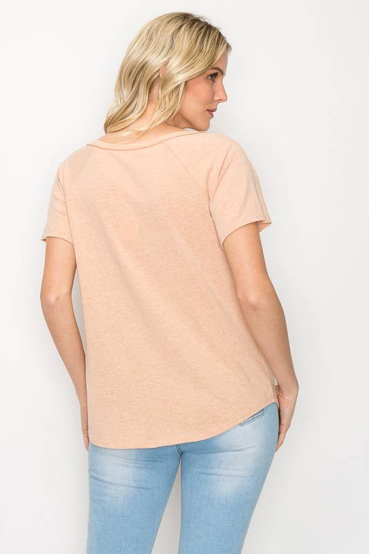 Women's Solid V-Neck Top