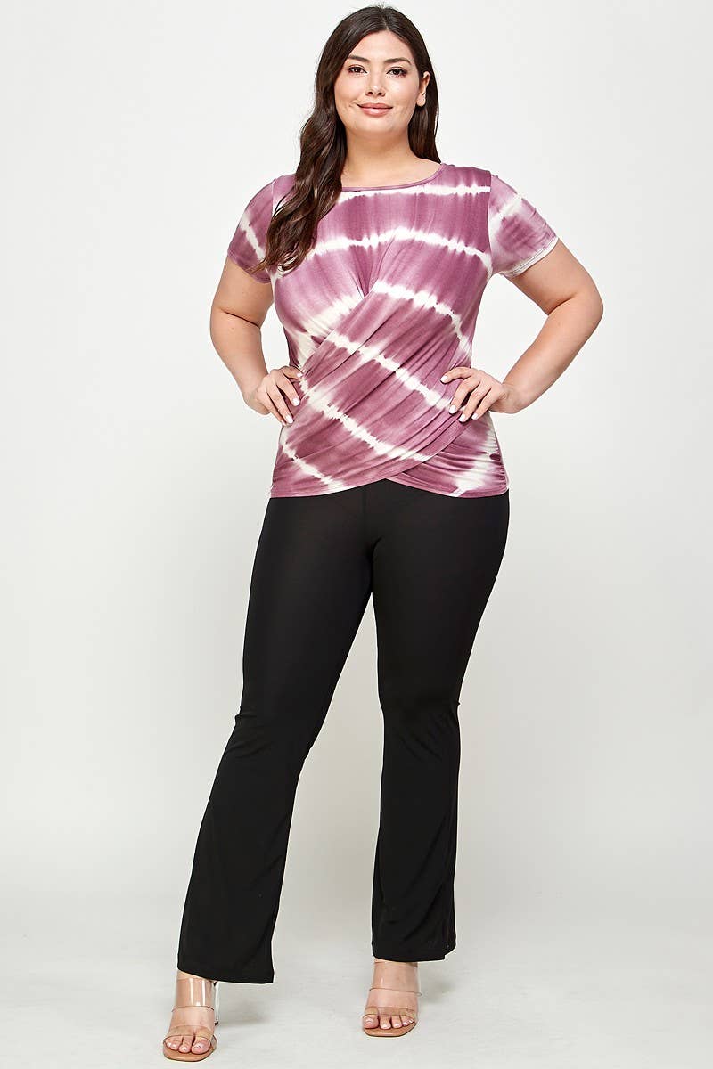 Plus Size Tie Dye Wrap Top