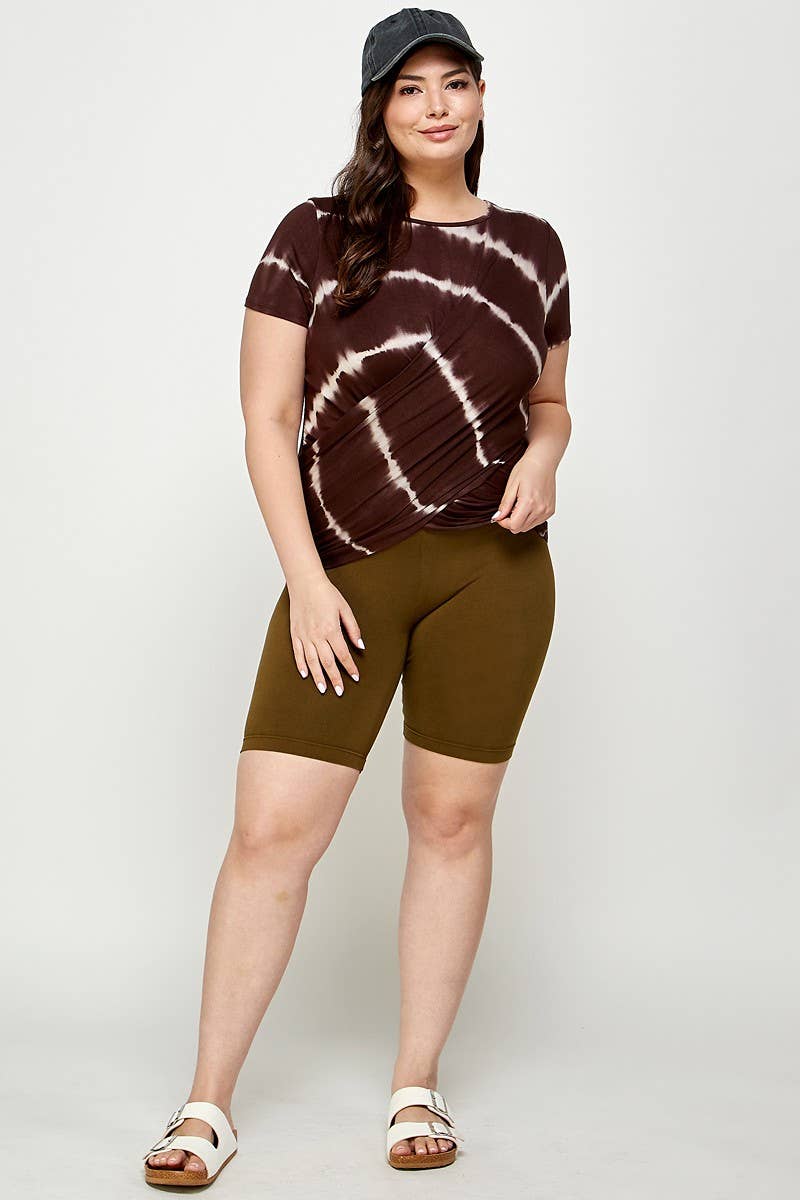 Plus Size Tie Dye Wrap Top