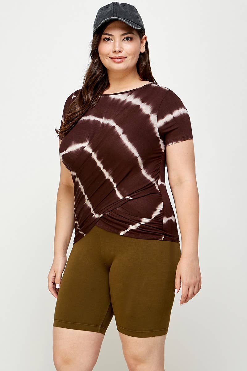 Plus Size Tie Dye Wrap Top