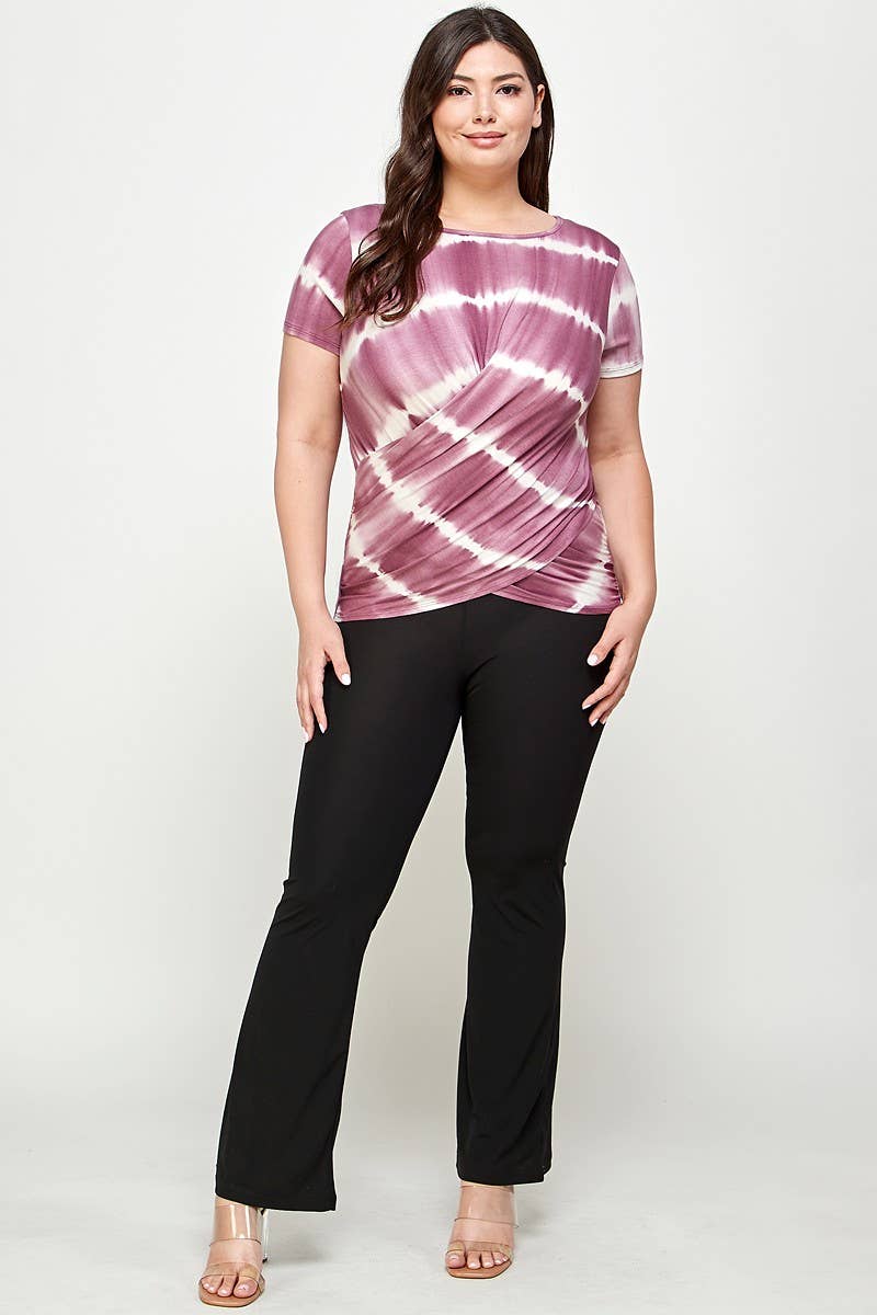 Plus Size Tie Dye Wrap Top