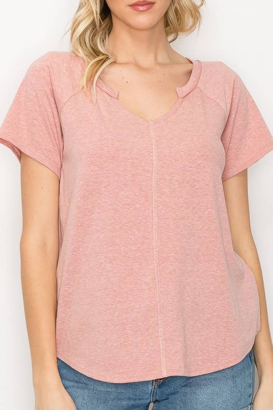 Women's Solid V-Neck Top
