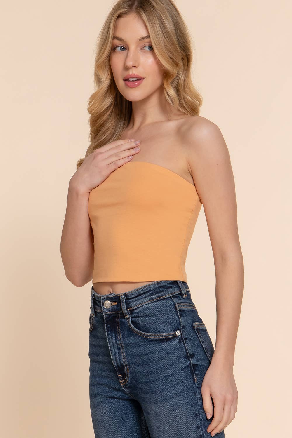 Fitted Crop Tube Cotton Spandex Top