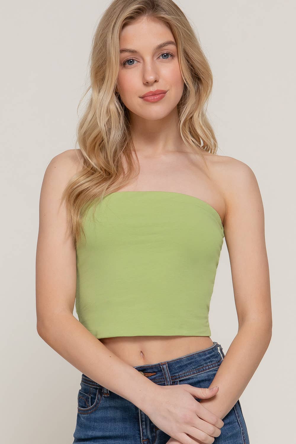 Fitted Crop Tube Cotton Spandex Top