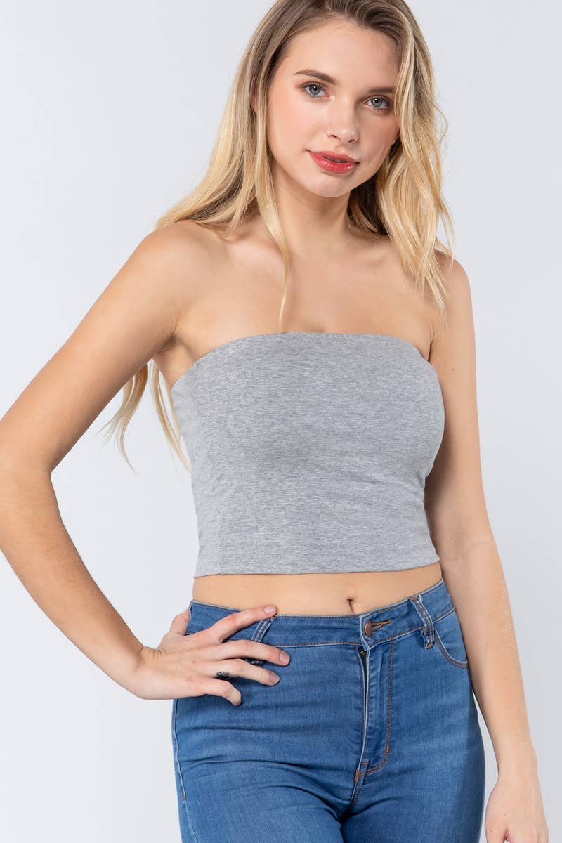 Fitted Crop Tube Cotton Spandex Top