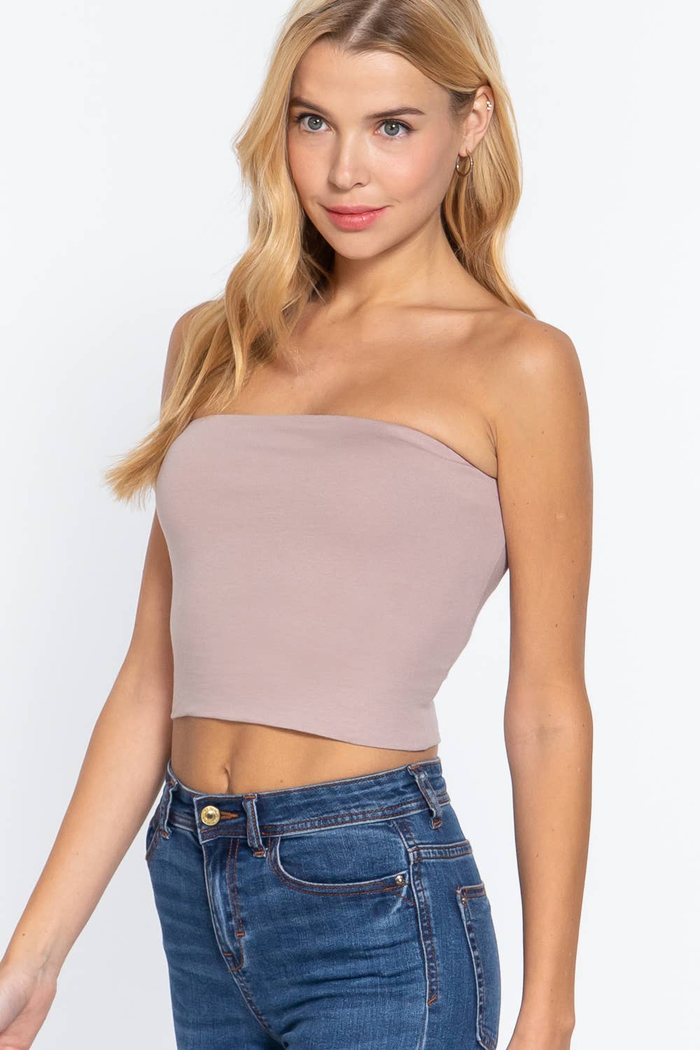 Fitted Crop Tube Cotton Spandex Top