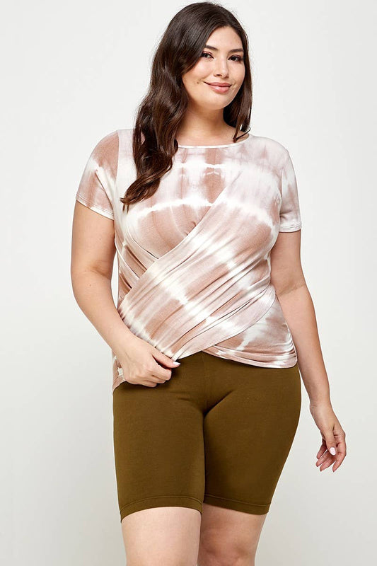 Plus Size Tie Dye Wrap Top