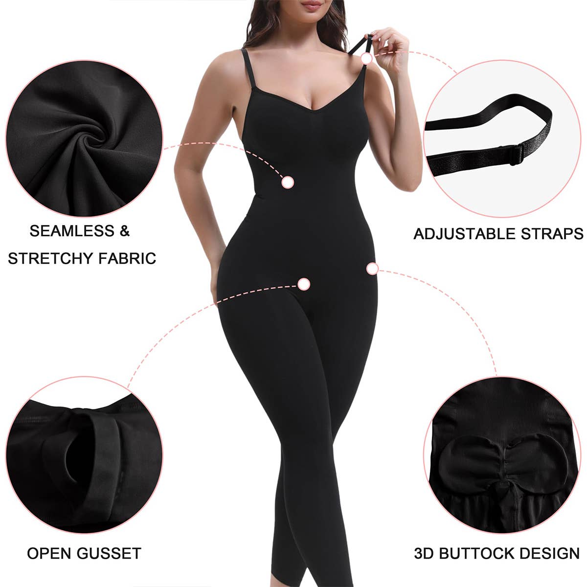 SHAPERX  Full Body Bodysuit Tummy Control Shapewear