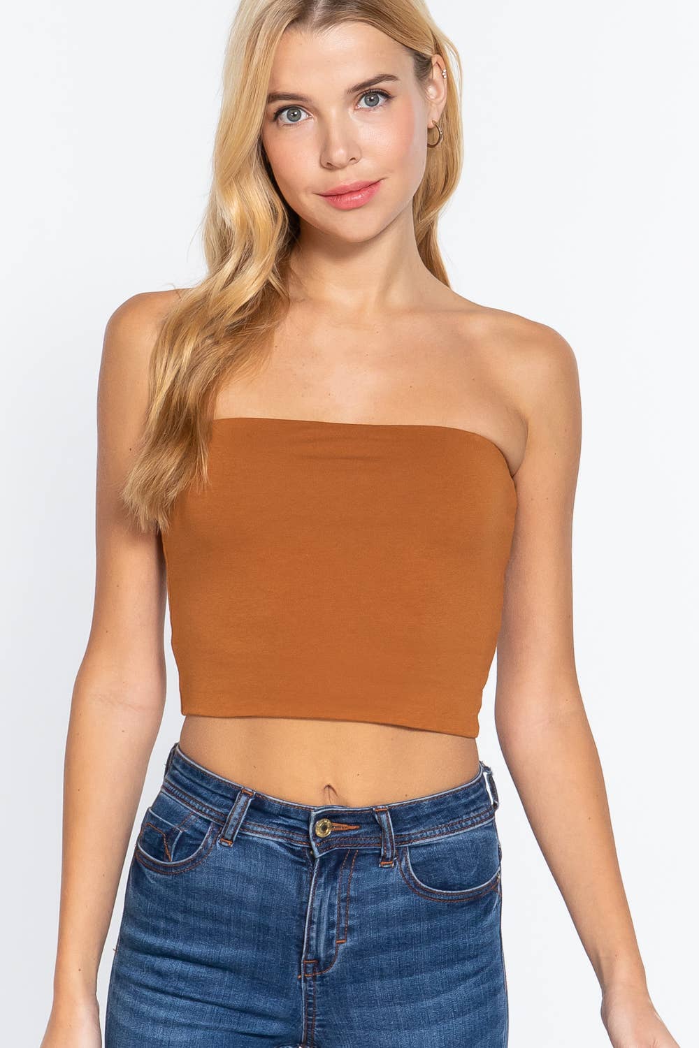 Fitted Crop Tube Cotton Spandex Top