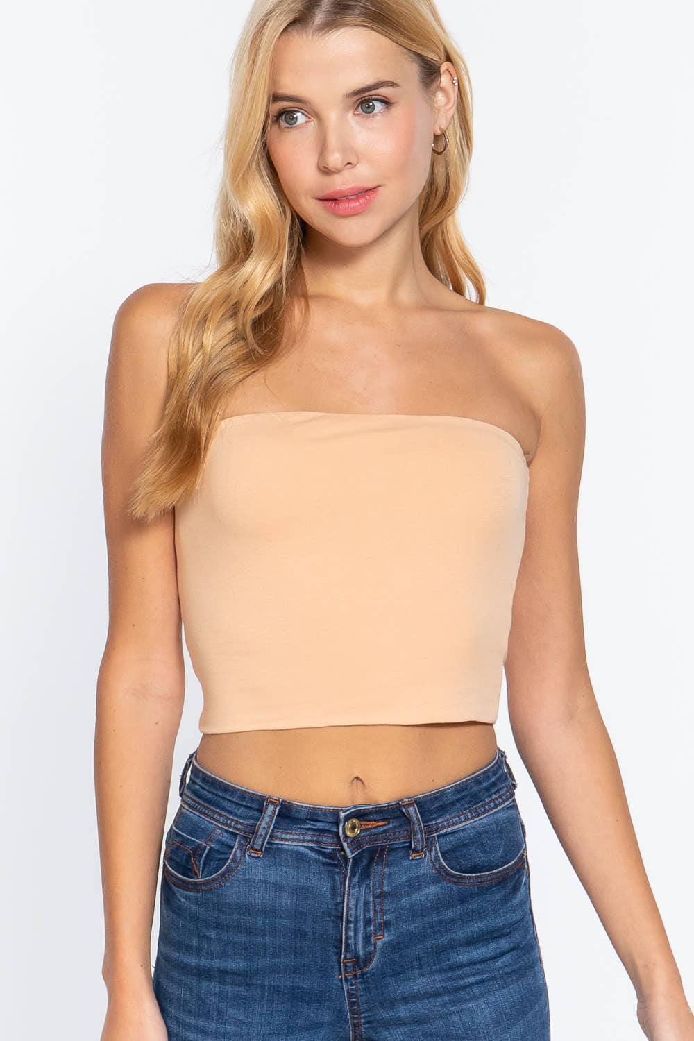 Fitted Crop Tube Cotton Spandex Top