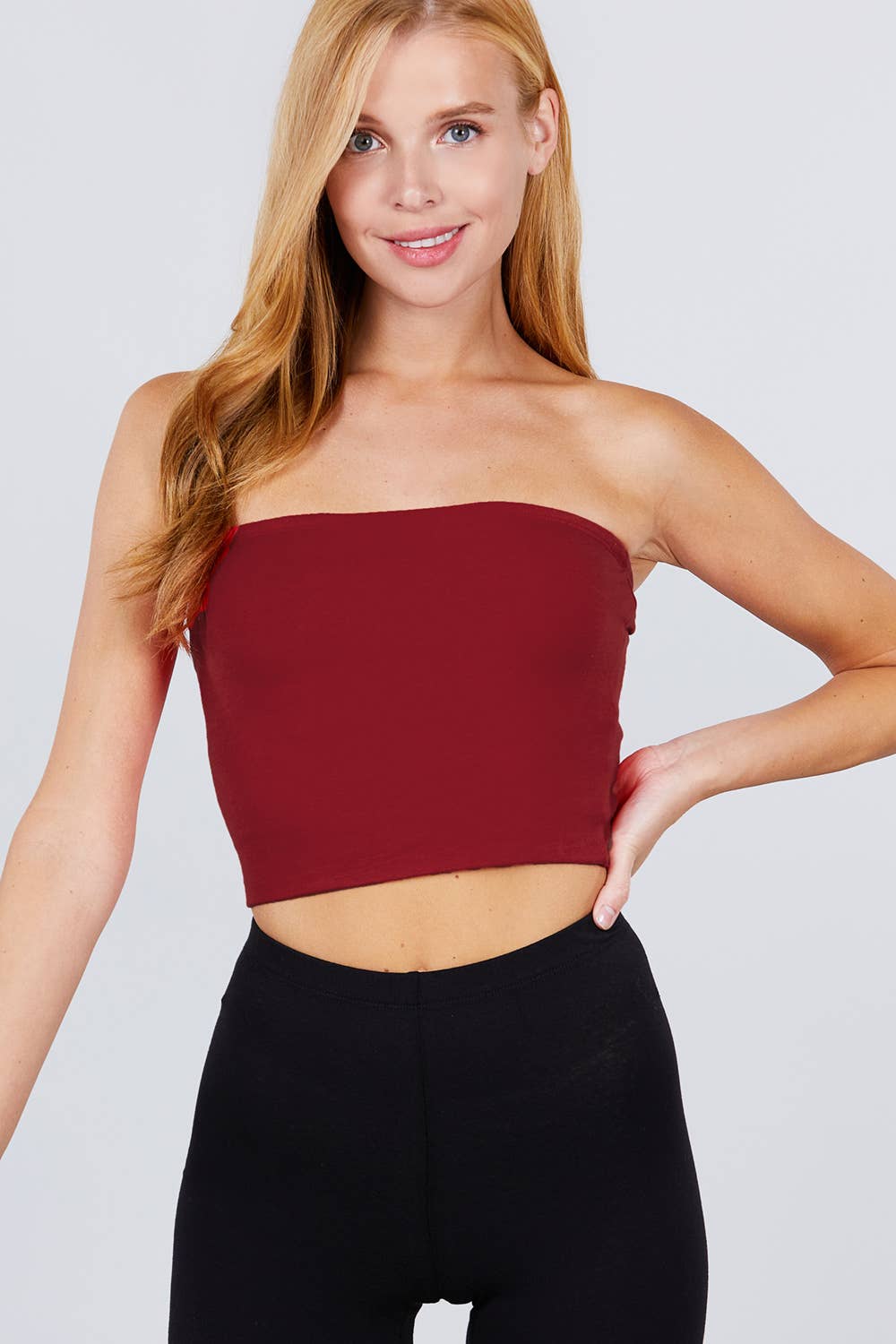 Fitted Crop Tube Cotton Spandex Top